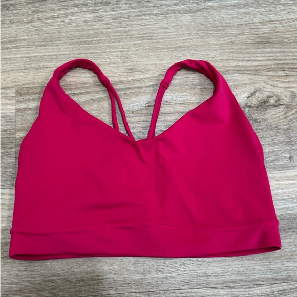 Athleta Sport Bra Solid Crossed Straps On The Back Fuchsia - Picture 2 of 10